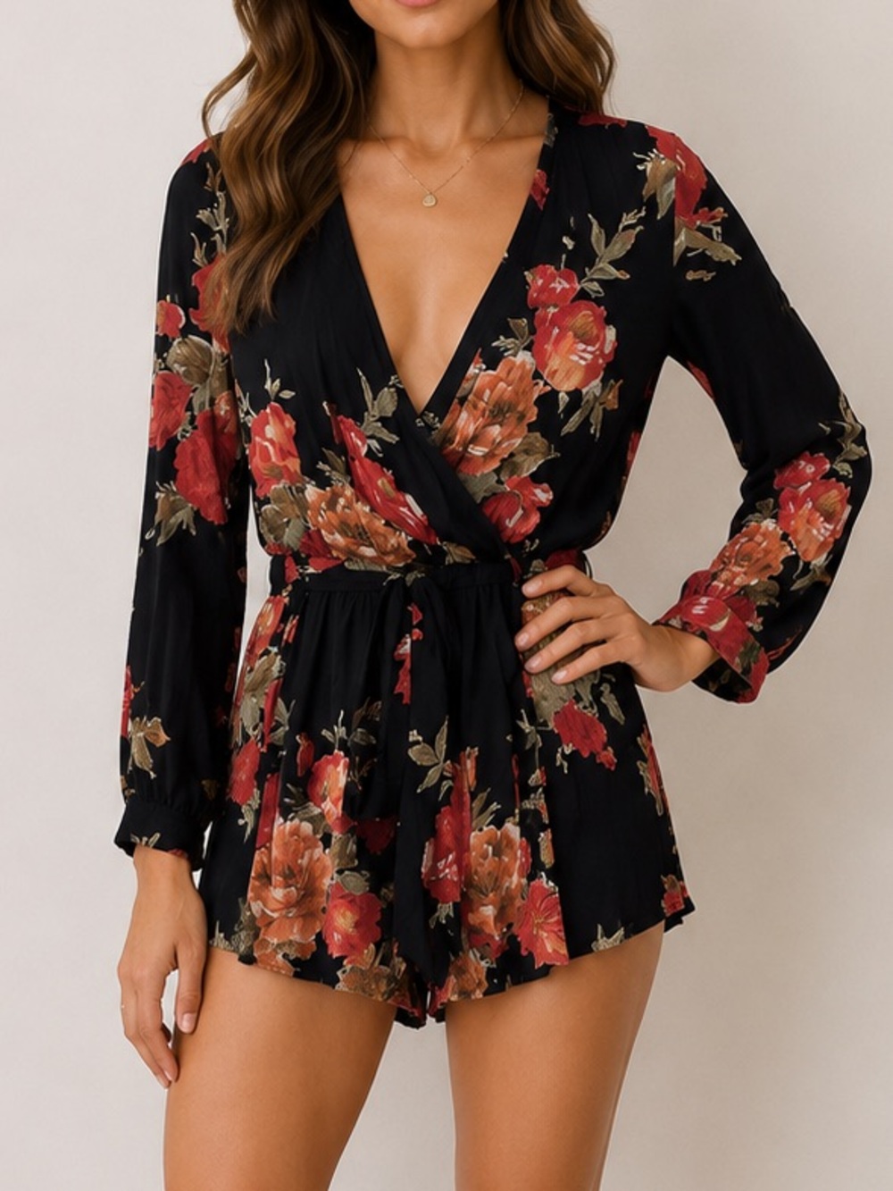 Blue Life‎ Floral Shorts Romper